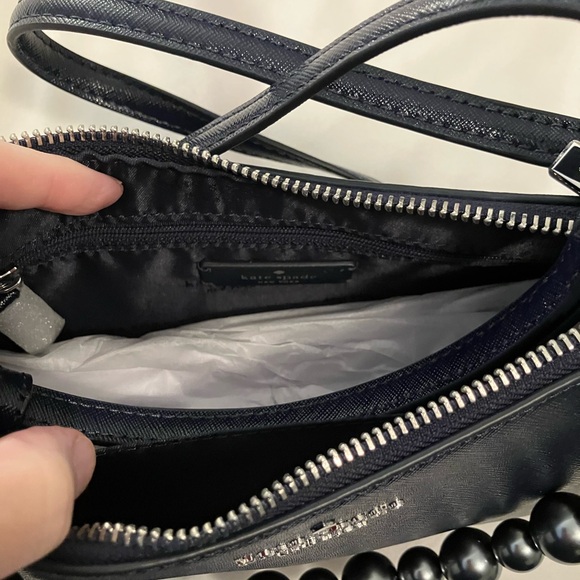 kate spade NWT Navy Saffiano Pearl-Accent Convertible Crossbody Bag - Picture 4 of 6